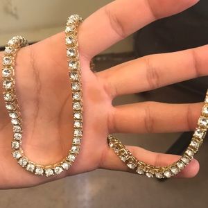 Gold Tennis Chain W/ Diamonds ICED OUT